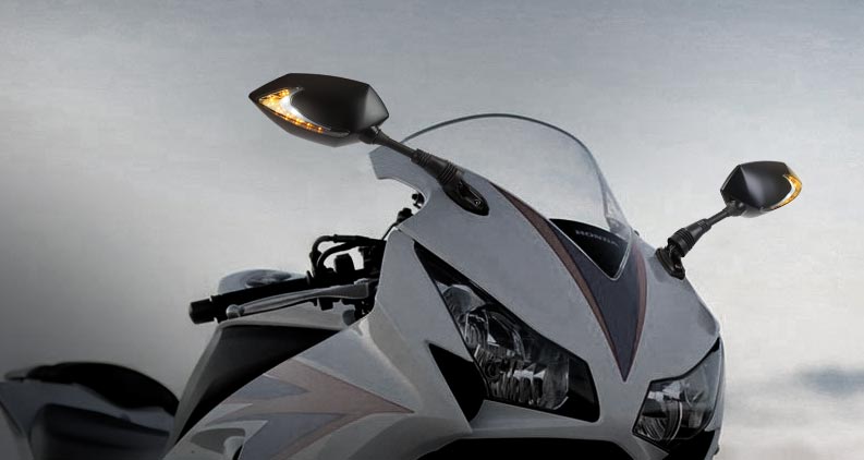 Lucifer LED mirrors on Honda CBR