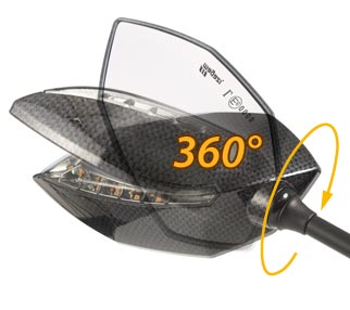 Lucifer LED mirror plate adjustability