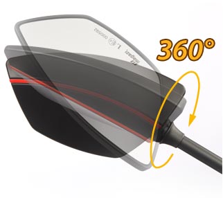 Redline mirror plate adjustability