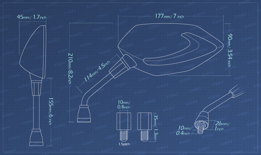 Lucifer LED neat stem mirrors measurement graph
