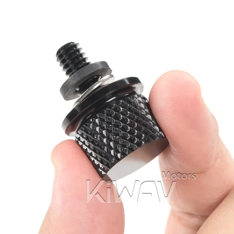 KiWAV seat bolt for Harley motorcycle  - The knurled head design makes installation quick and easy just with your bare hand.