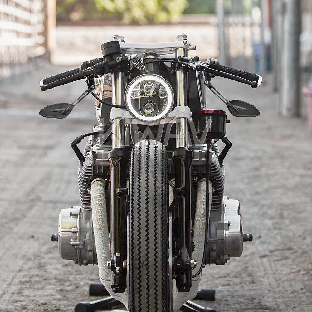 Horus motorcycle mirrors on a Yamaha XS1100