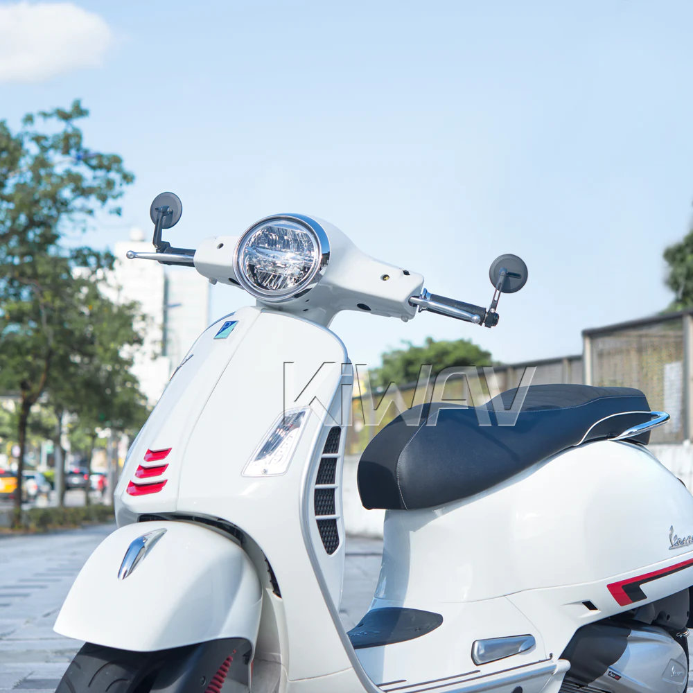 Ojo bar end mirrors on a Vespa GTS300
