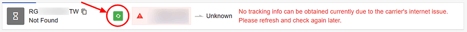The screenshot to indicate where the refresh button is