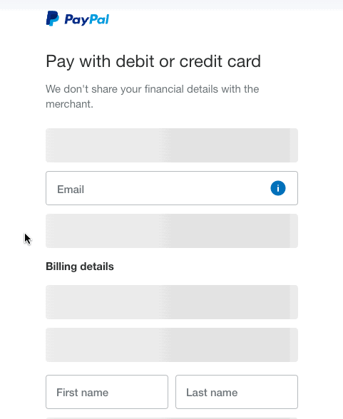 PayPal buttons