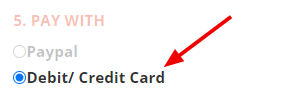 Choose debit/ credit card