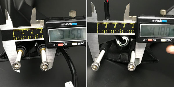 Compare mirror mounting hole distance