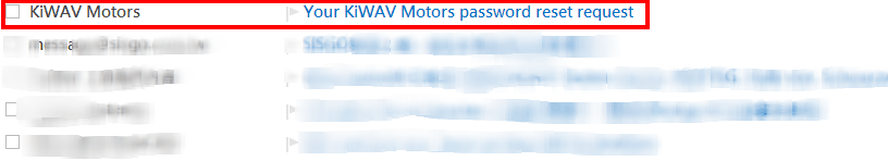 KiWAV Motors member reset password step3