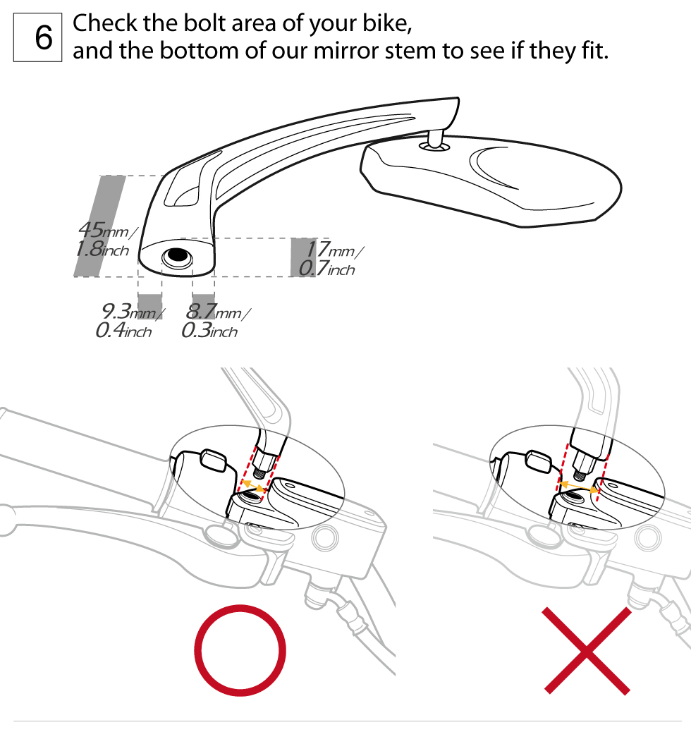 Check the bolt area of your bike and the bottom of the mirror stem to see if they fit
