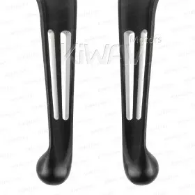 KiWAV Long Slotted Cut Hand Control Levers Matte Black And Silver For Harley Davidson '96-'03 XL