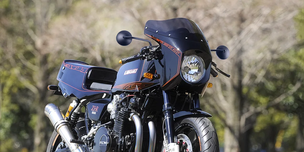 Round motorcycle mirrors Eclipse on Kawasaki Z1R