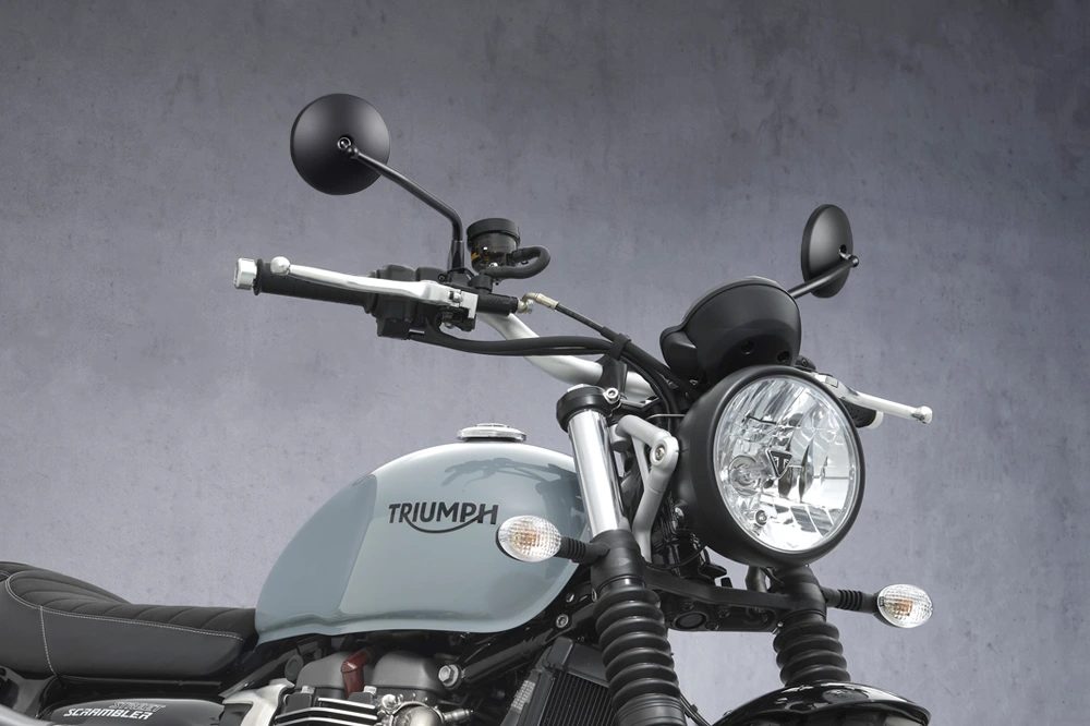 Round motorcycle mirrors Eclipse on Triumph street scrambler