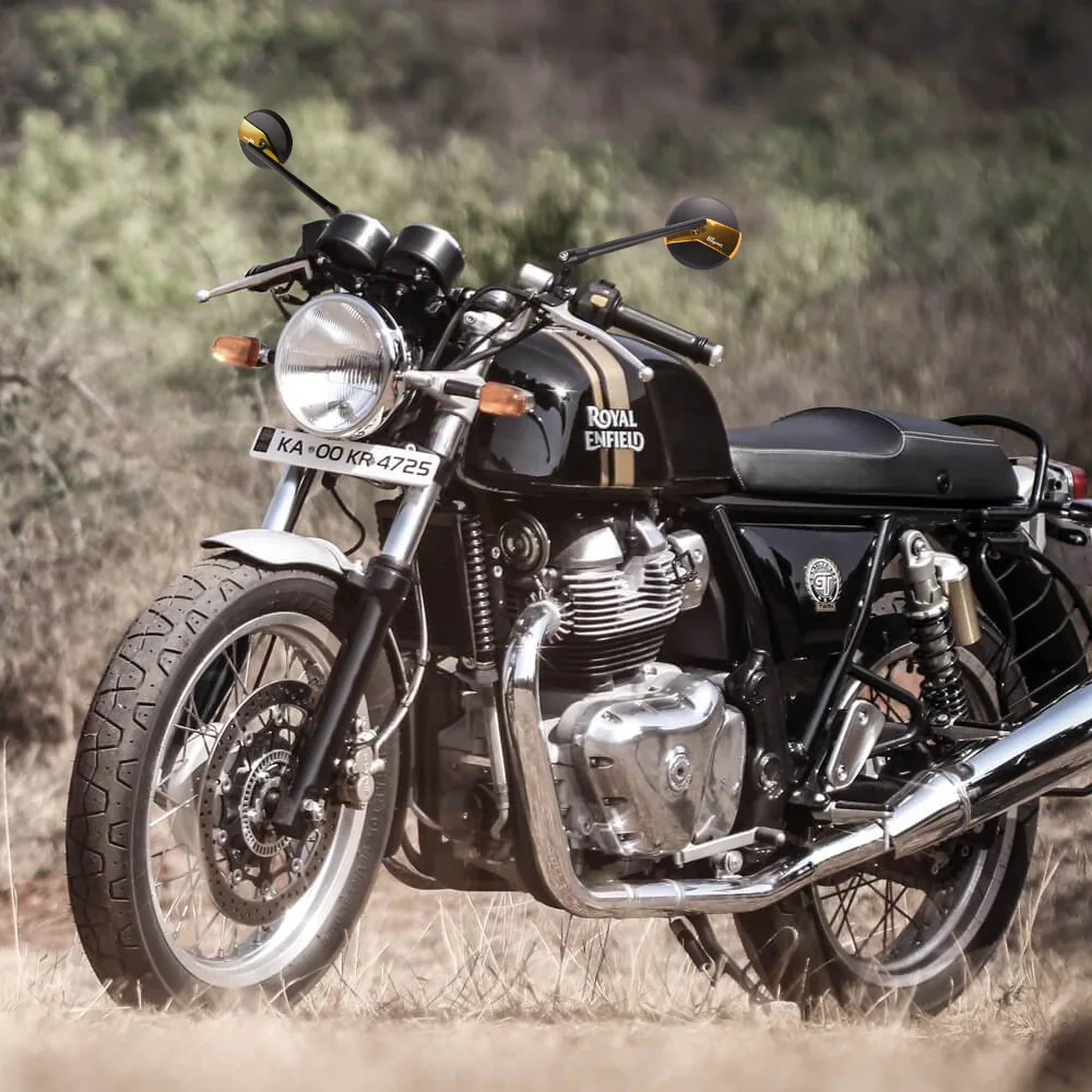 Round motorcycle mirrors Missie on Royal Enfield Continental GT650