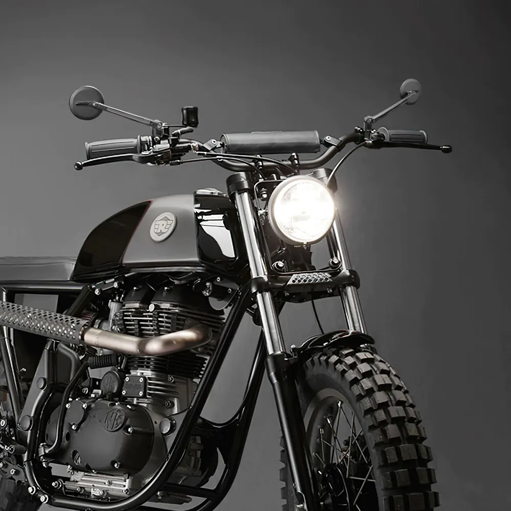 Round motorcycle mirrors Ojo on Royal Enfield