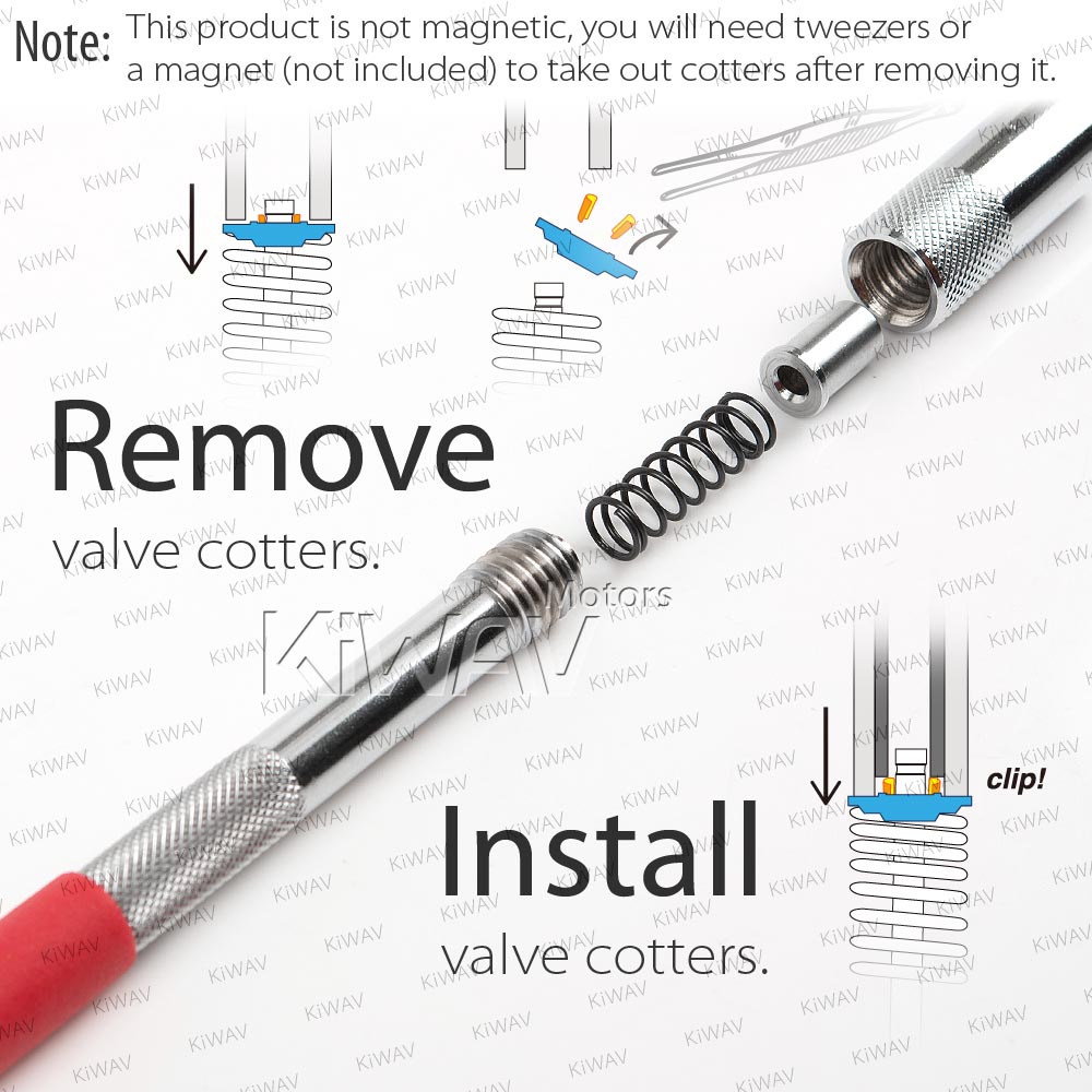 Valve Keeper Cotter Removal Installation Tool for Motorcycle 2v Engine Steel Red Spring-Loaded