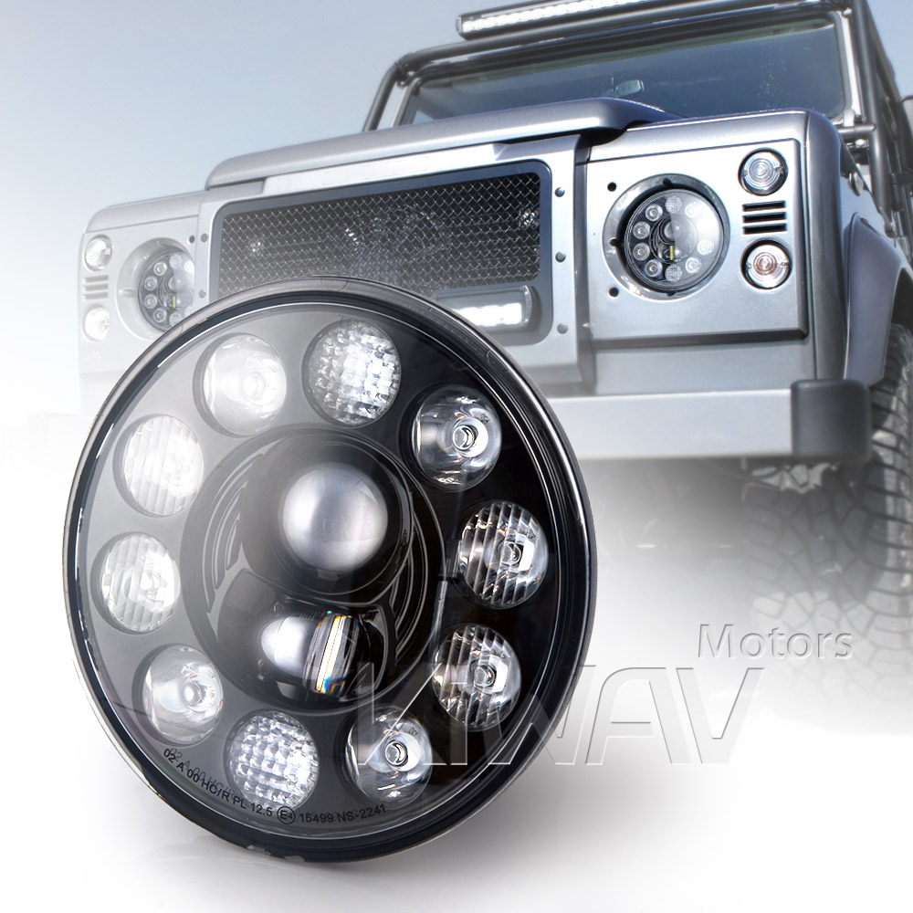 Headlight: シリウス 7インチ 車用LEDヘッドランプ H6024 黒いリフレクター付き ECE認証