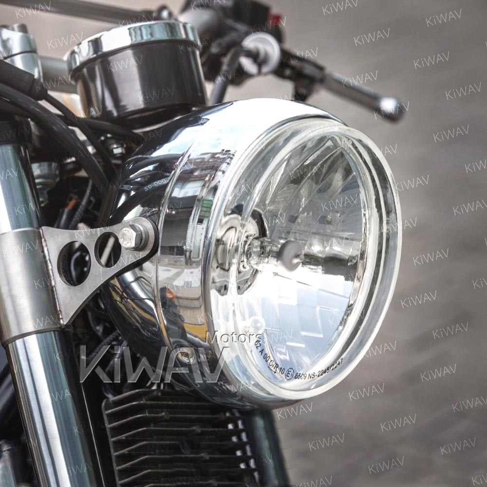 Motorcycle Bates Headlight 5 3/4 Inch Chrome Side Mount European Spec 