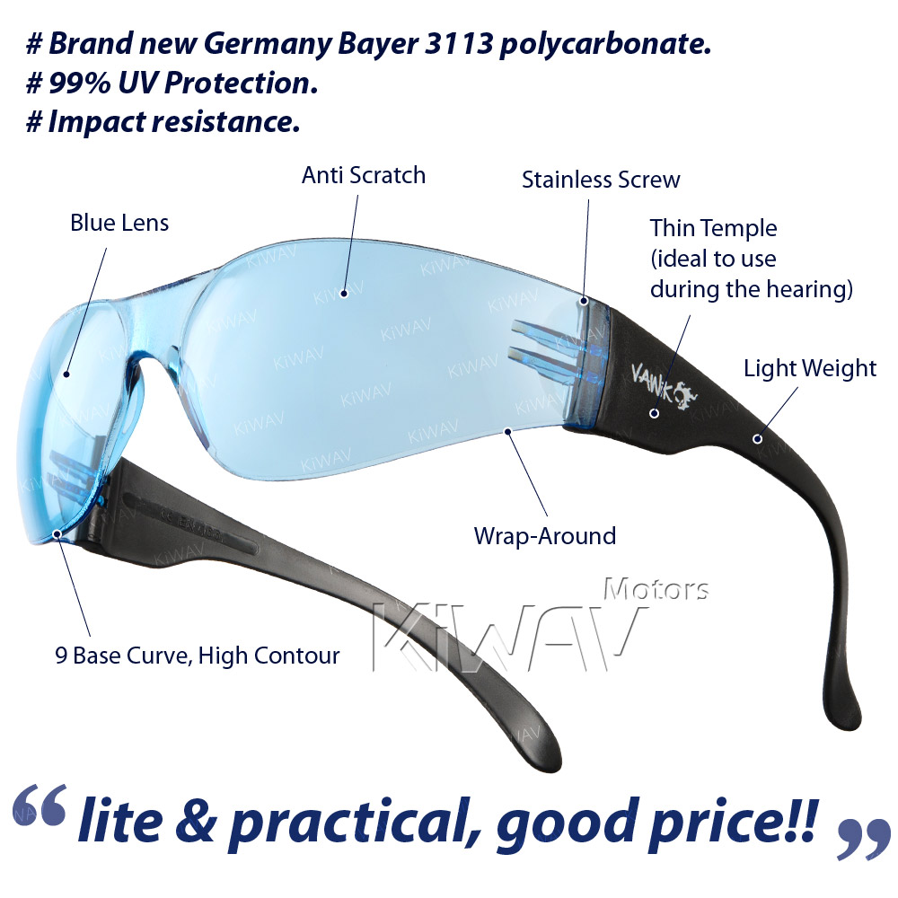 Allen 2161 Shooting Safety Glasses Youth Ladies Blue Frame UV 400 NEW 