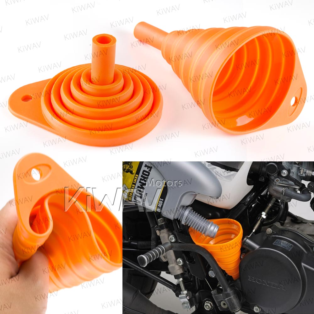 KiWAV motorcycle silicone foldable Collapsible oil funnel 