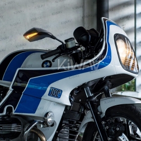 BMW 100RS custom motorcycle mirrors fist LED turn signal