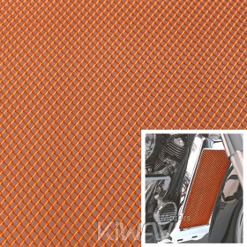Magazi Motorcycle orange Universal 20x33cm Aluminum Diamond Mesh Grill Fairing insert