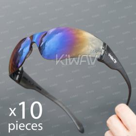 Contemporary safety glasses VA780, black frame, blue mercury lens 10 pcs VAWiK  eye protection,Safety glasses, protective eyewear, safety spectacles, safety eyewear ( 10-Pack ),outdoor sports eyewear ,protective sports ,eyewear ,for workout and casual we