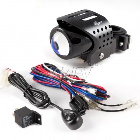 Magazi motorcycle round fisheye black fog auxiliary light with wire kits